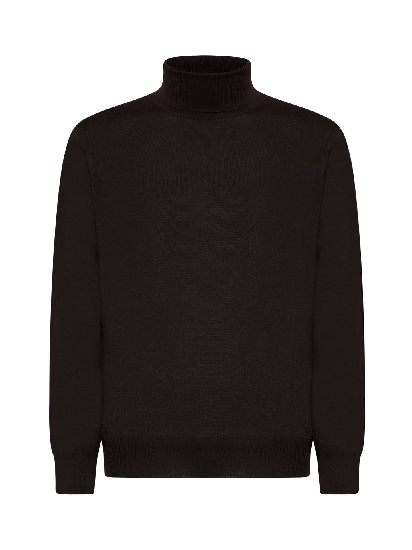 Brown virgin wool turtleneck sweater