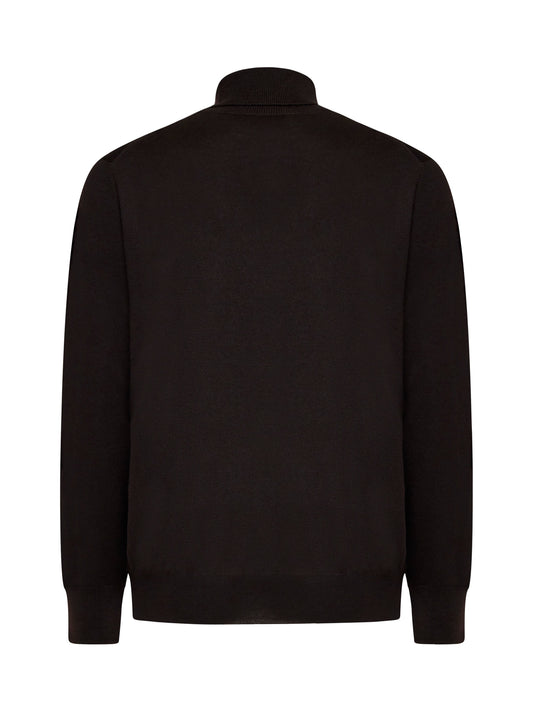 Brown virgin wool turtleneck sweater