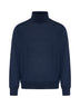Blue virgin wool turtleneck sweater