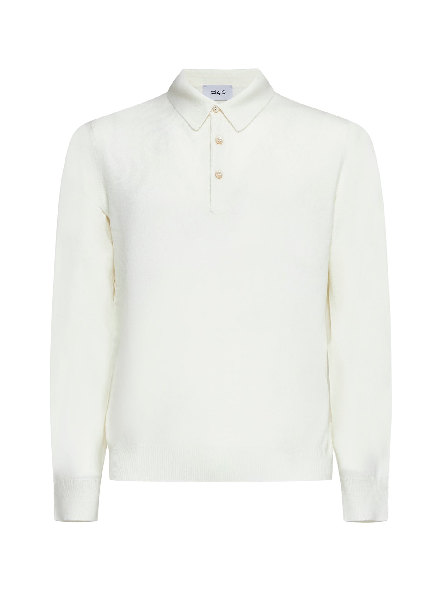 Polo bianca in lana e cashmere<BR/>