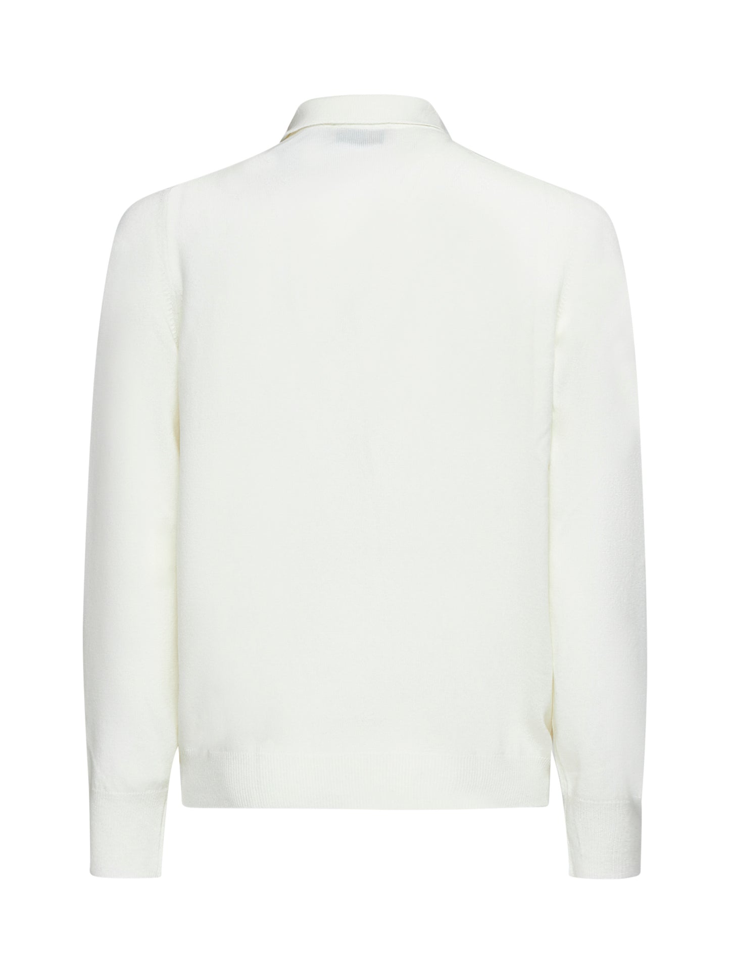 Polo bianca in lana e cashmere<BR/>