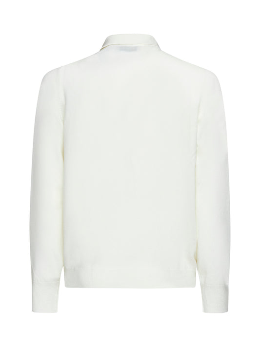 White wool and cashmere polo