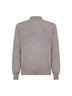 Dark grey wool blend knit polo shirt