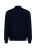 Blue virgin wool, viscose and cashmere polo shirt