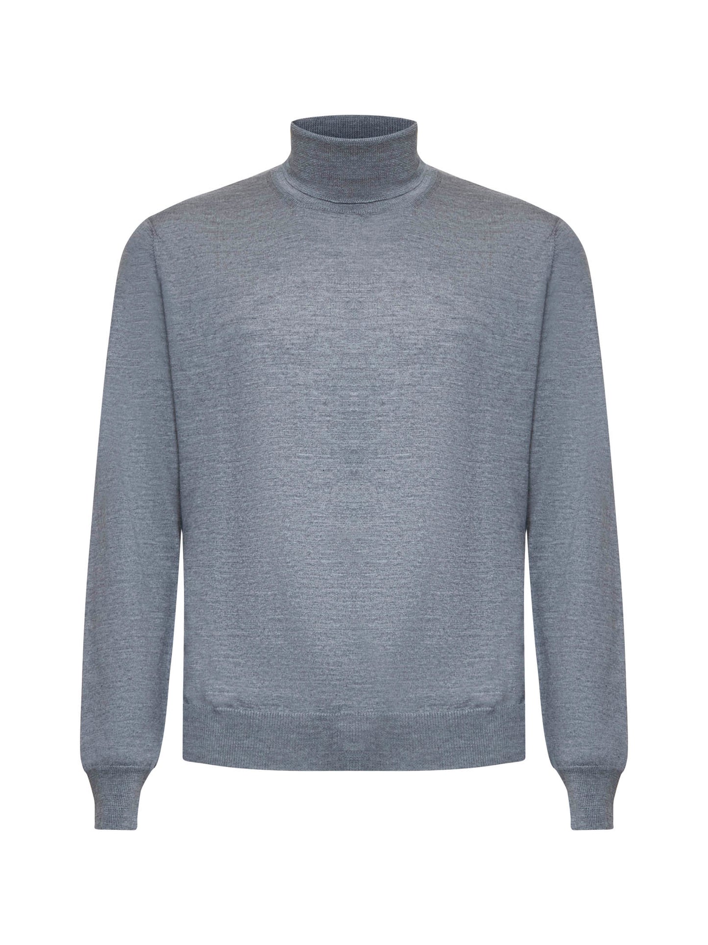 Grey virgin wool turtleneck sweater