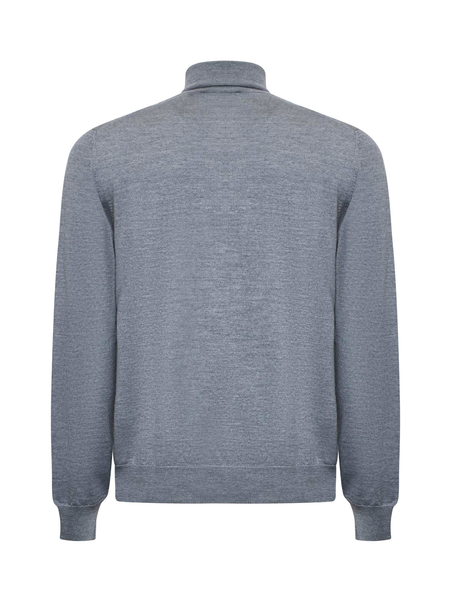 Grey virgin wool turtleneck sweater