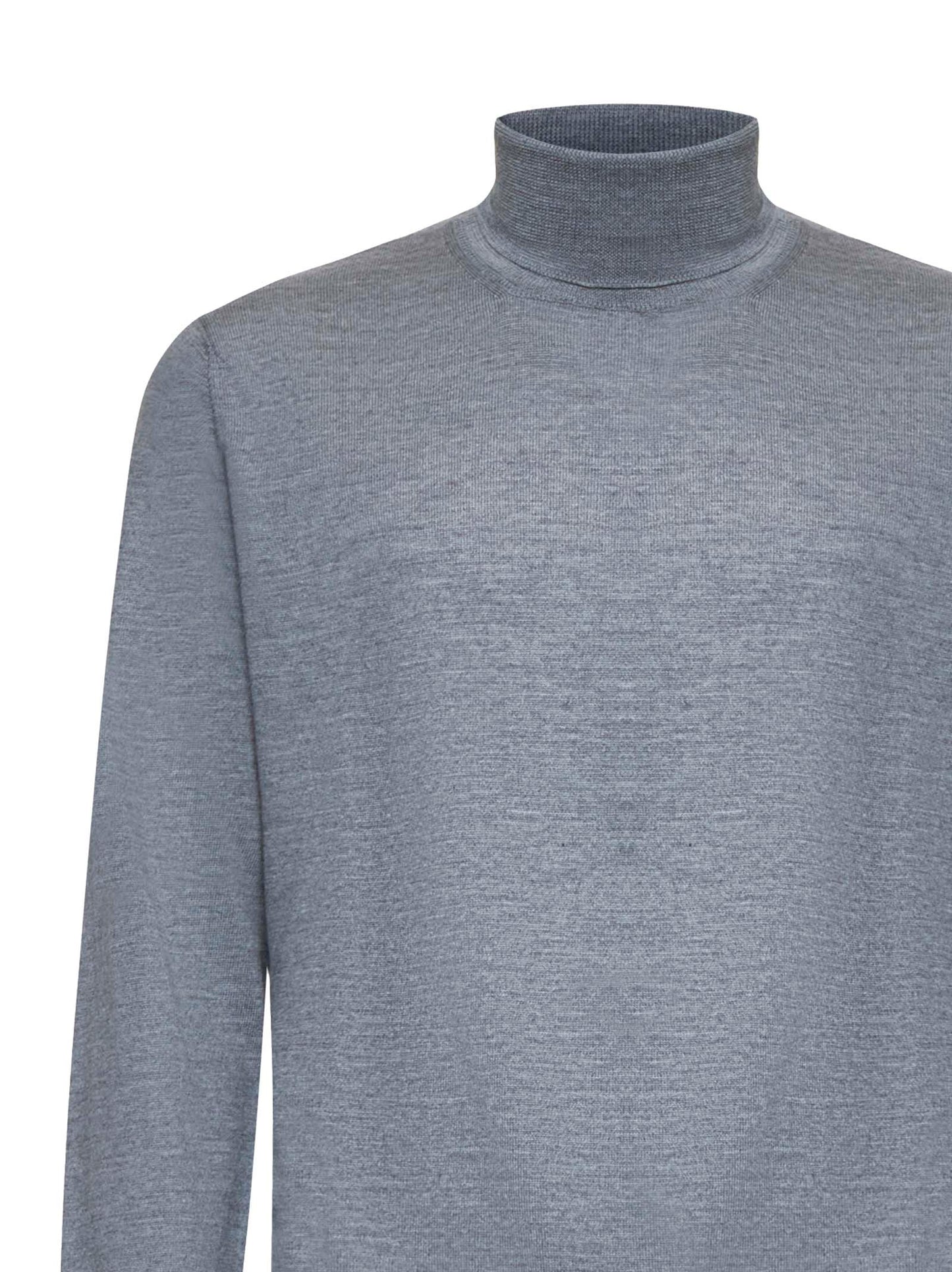 Grey virgin wool turtleneck sweater
