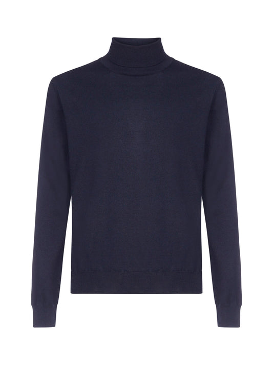 Blue turtleneck sweater
