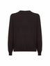 Brown virgin wool knit crewneck sweater