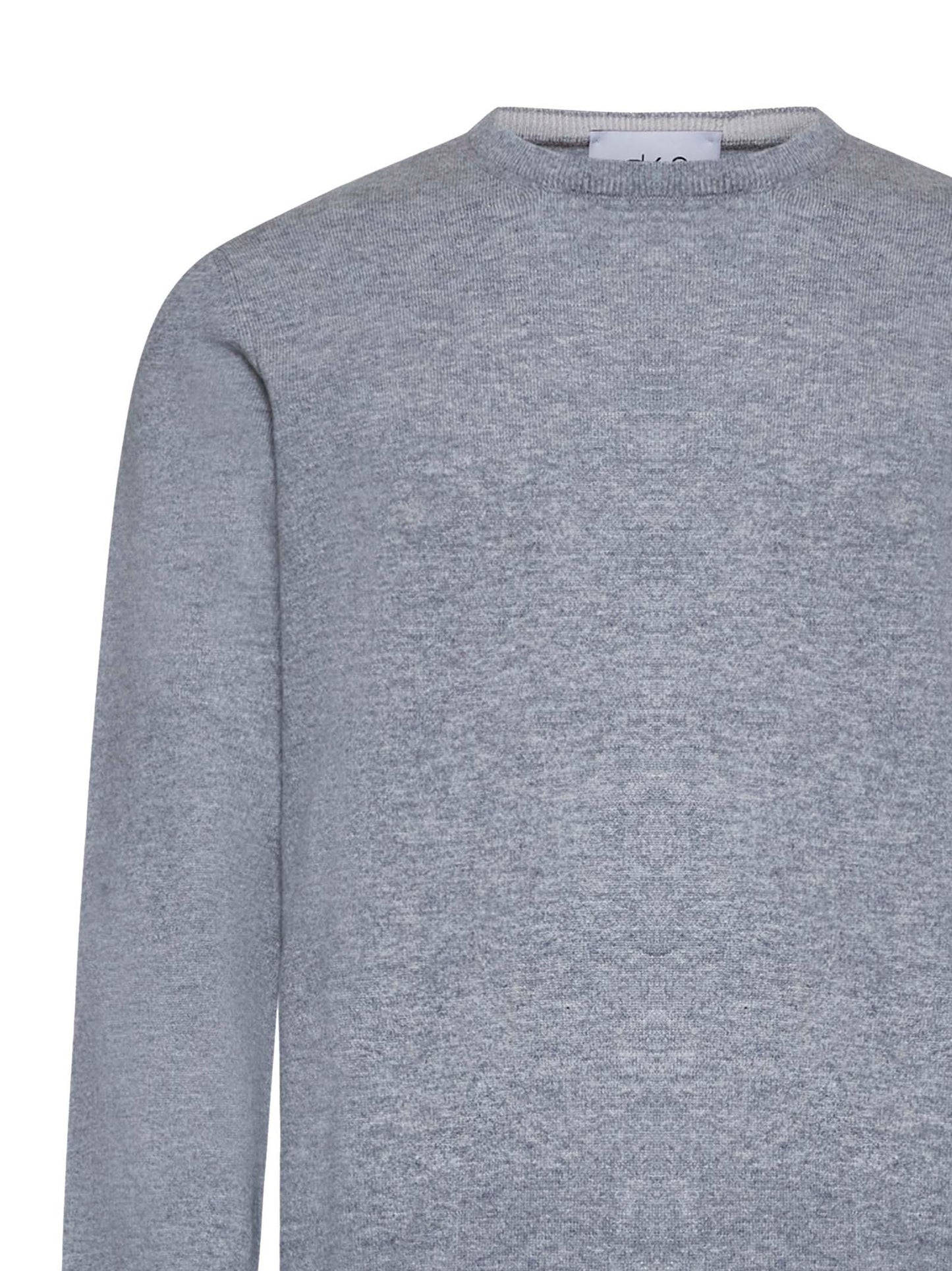 Grey cashmere crewneck sweater
