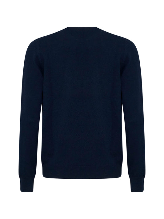 Blue cashmere crewneck sweater