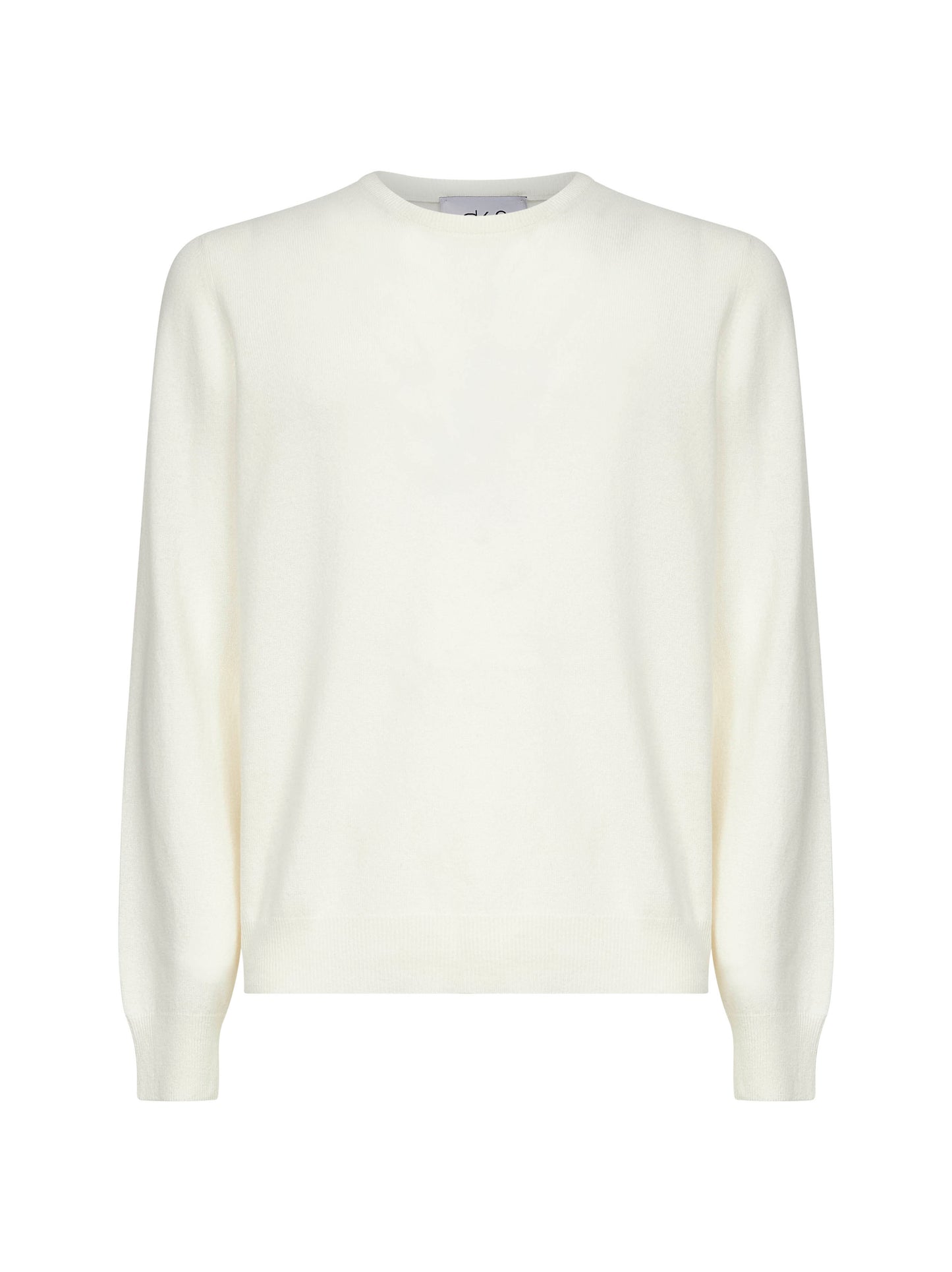 Maglia girocollo in misto lana e cashmere bianco