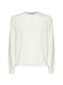 Maglia girocollo in misto lana e cashmere bianco
