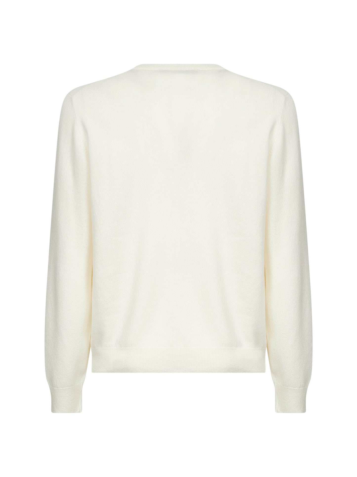 Maglia girocollo in misto lana e cashmere bianco