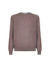 Dark grey wool and cashmere blend crewneck sweater