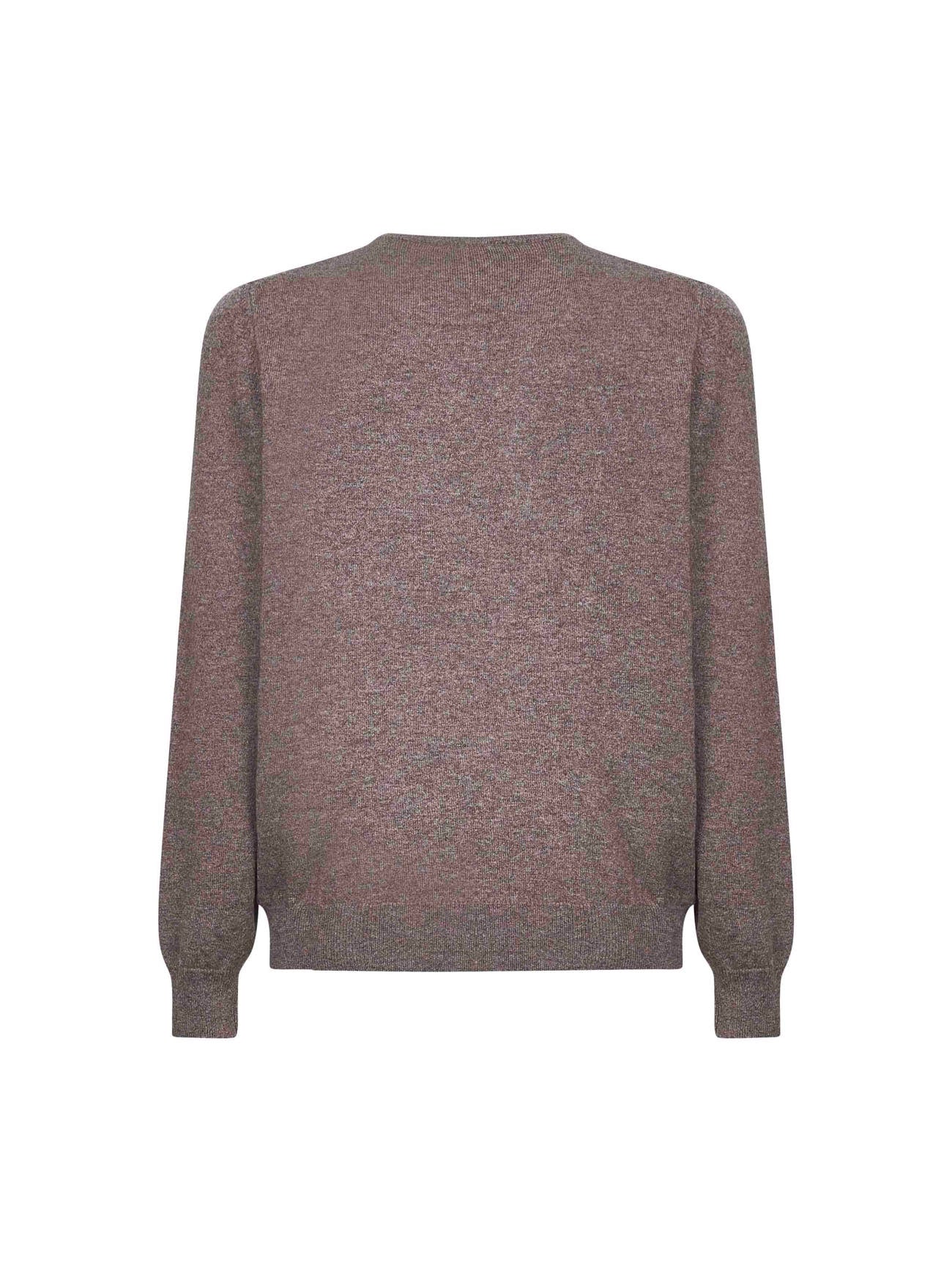Dark grey wool and cashmere blend crewneck sweater