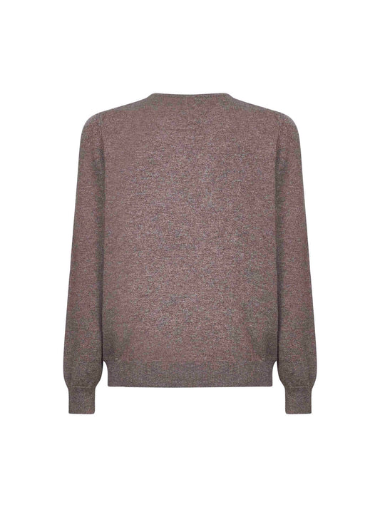 Dark grey wool and cashmere blend crewneck sweater