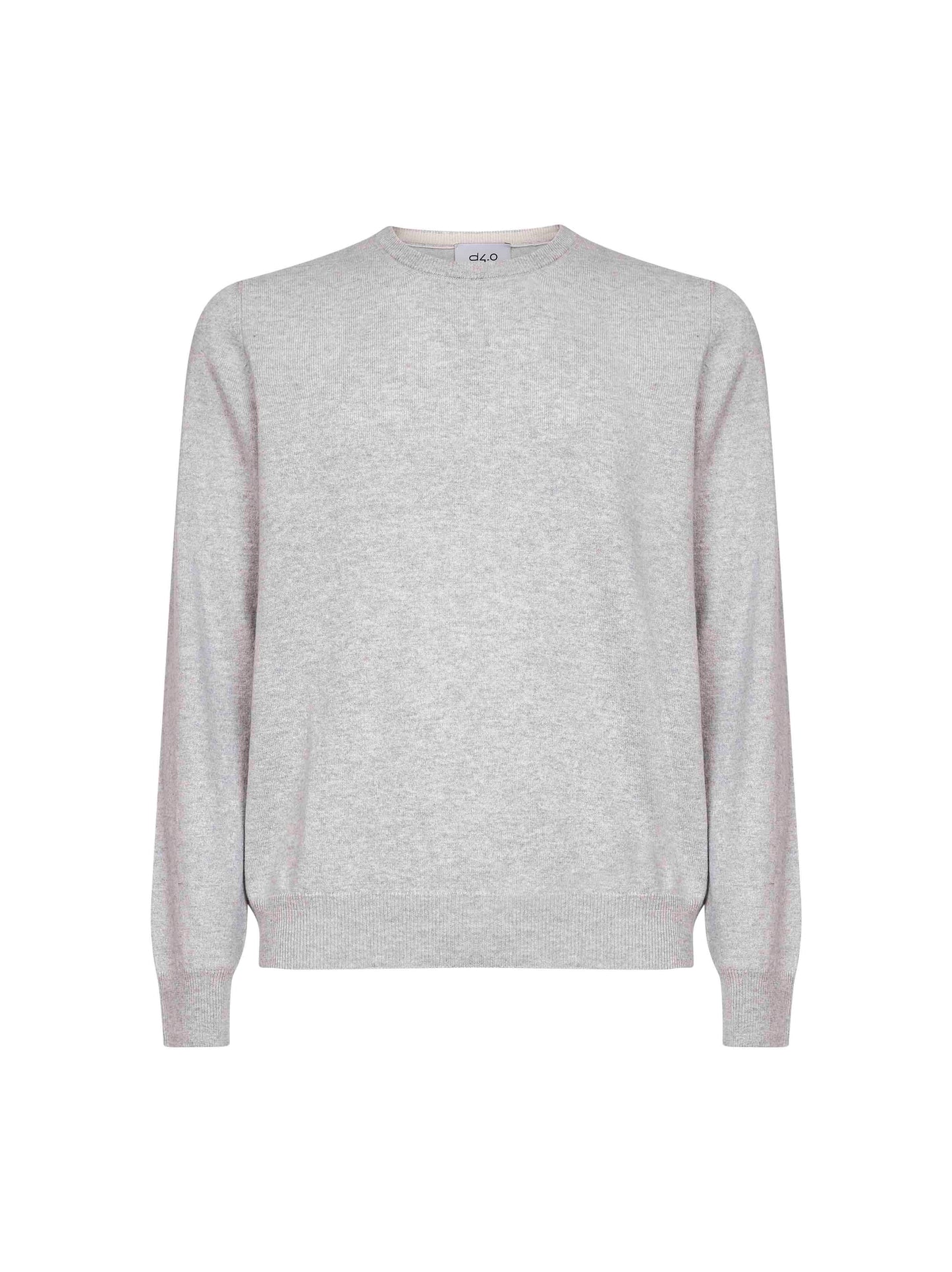 Grey wool and cashmere blend crewneck sweater