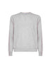 Grey wool and cashmere blend crewneck sweater