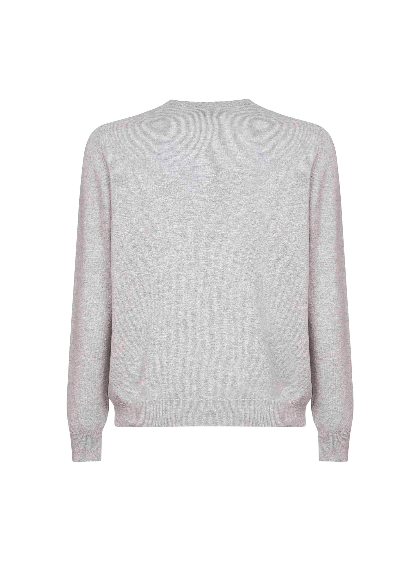 Grey wool and cashmere blend crewneck sweater