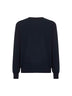 Blue wool and cashmere blend crewneck sweater