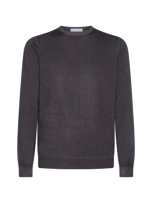 Brown wool crewneck sweater