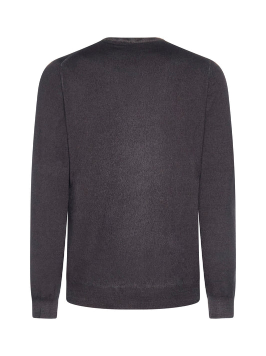 Brown wool crewneck sweater
