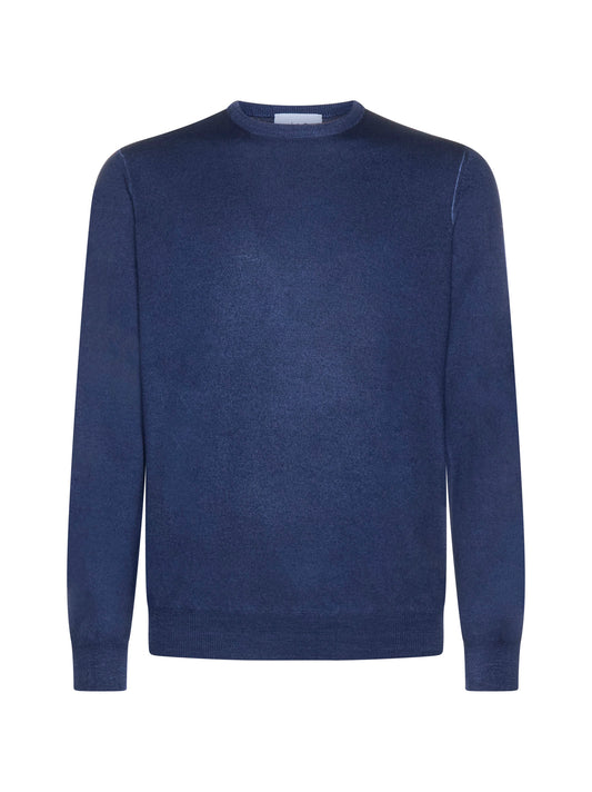 Blue wool crewneck sweater
