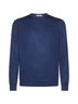 Blue wool crewneck sweater