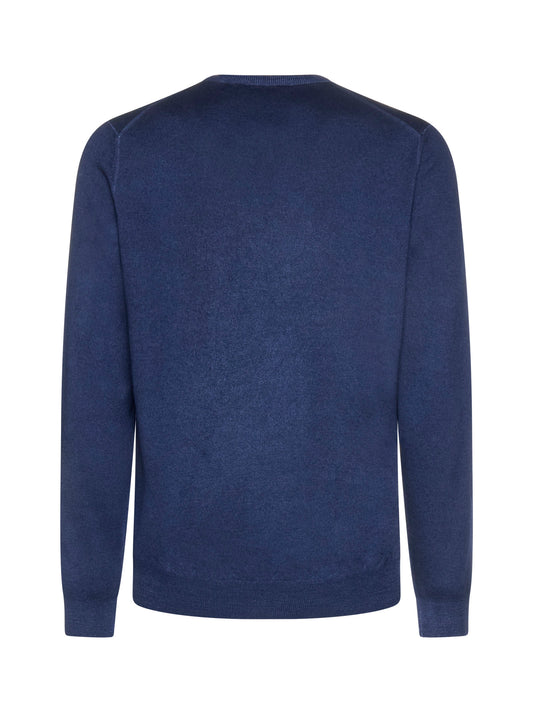 Blue wool crewneck sweater