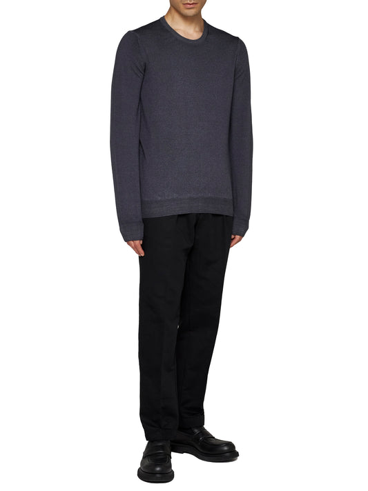 Grey wool crewneck sweater