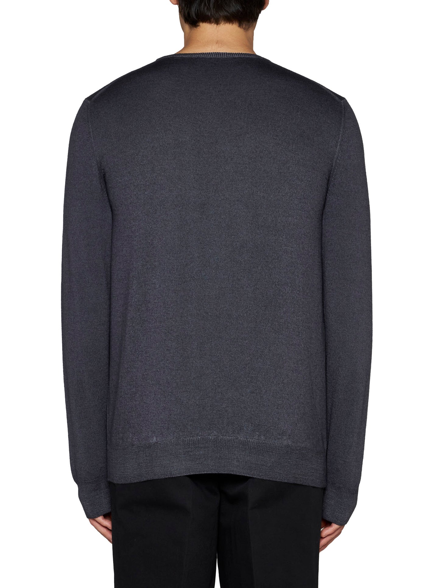 Grey wool crewneck sweater