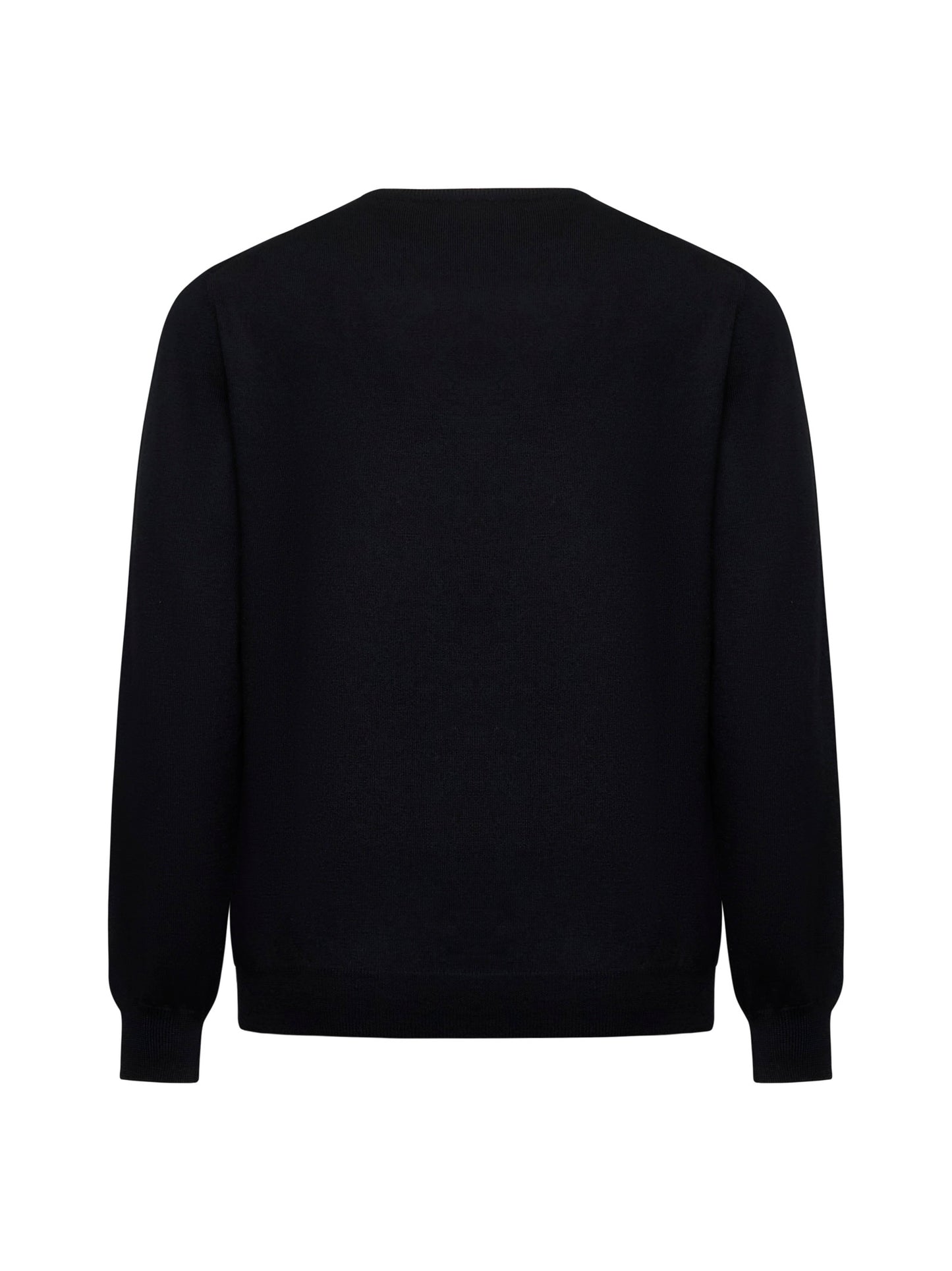 Black virgin wool crewneck sweater