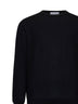 Black virgin wool crewneck sweater