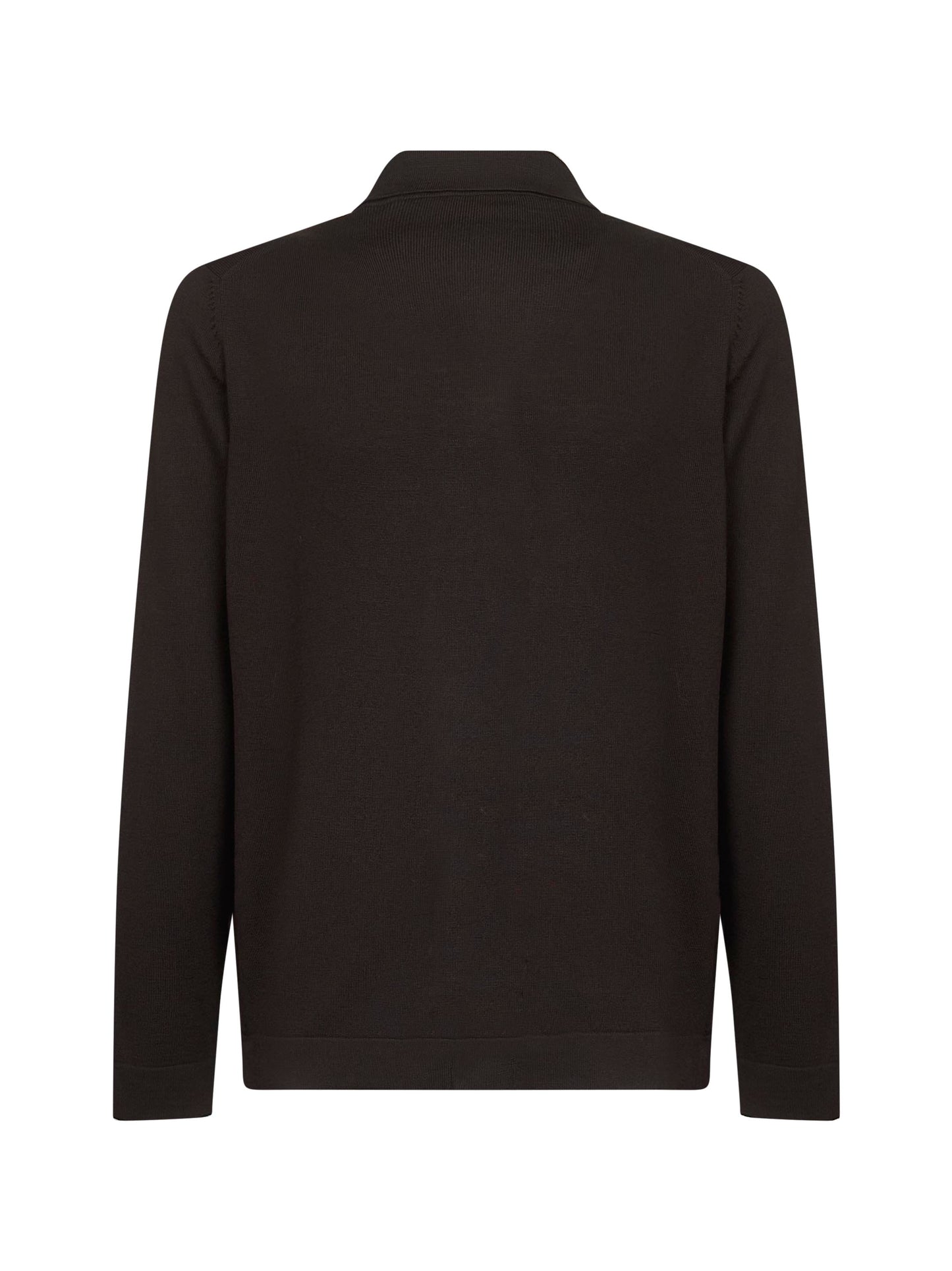 Brown virgin wool knit shirt