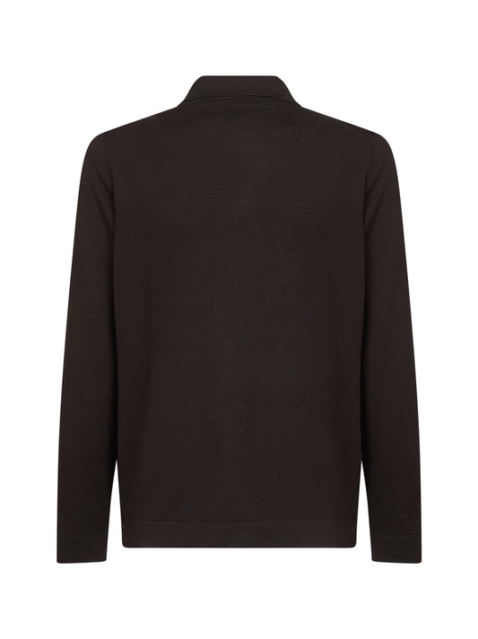 Brown virgin wool knit shirt