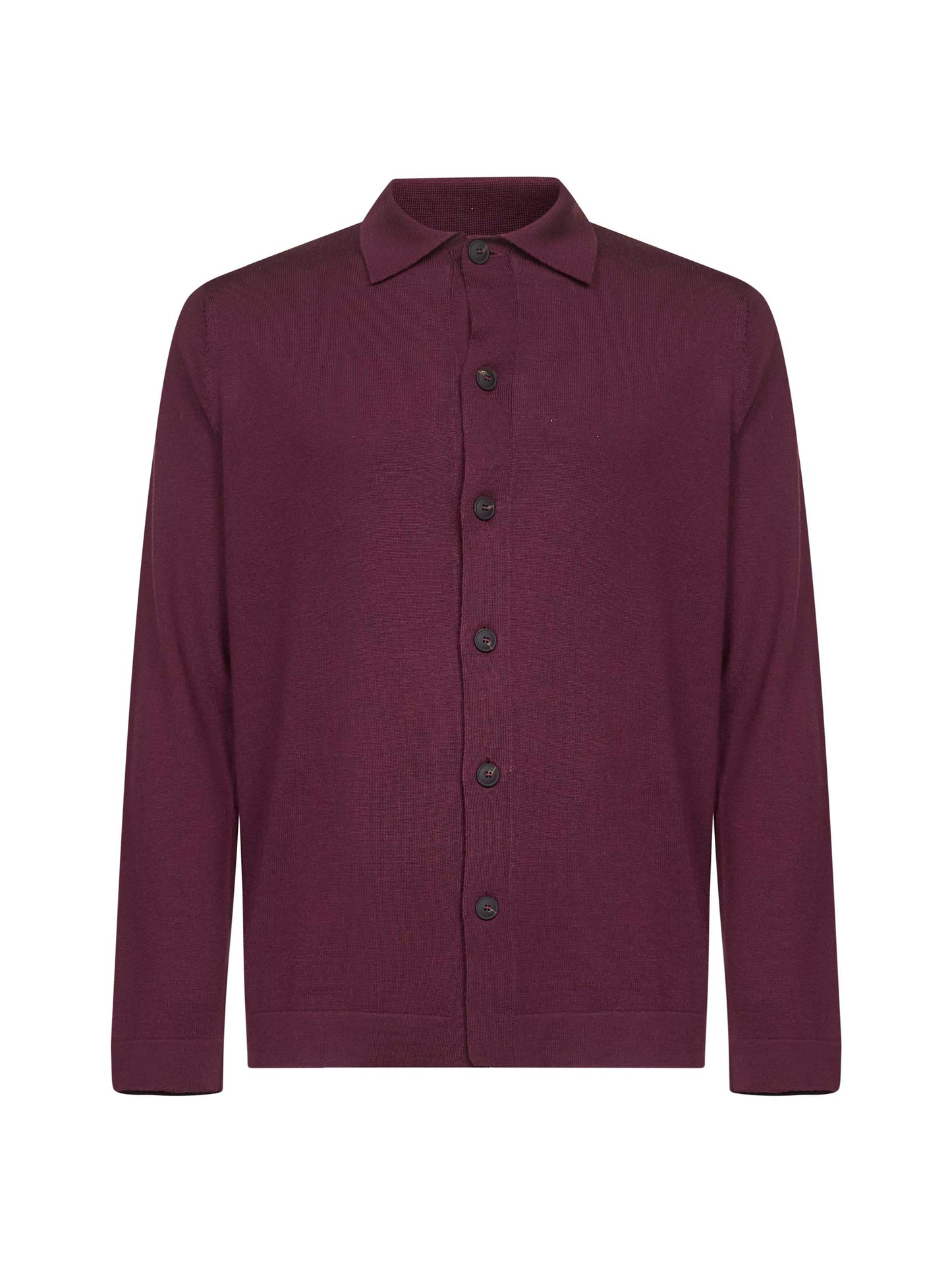Burgundy virgin wool knit shirt