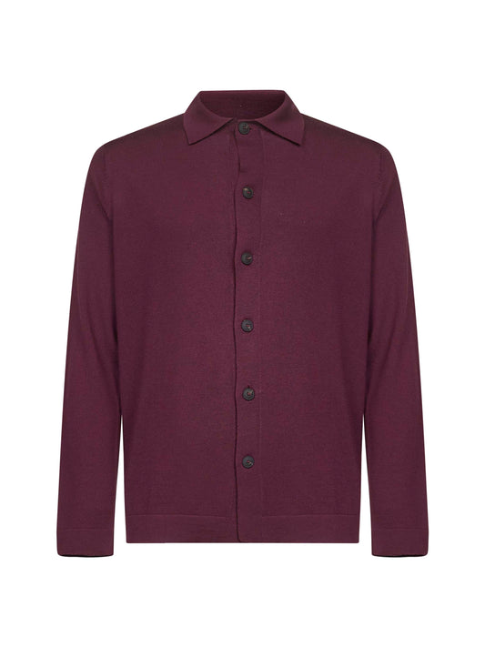 Burgundy virgin wool knit shirt