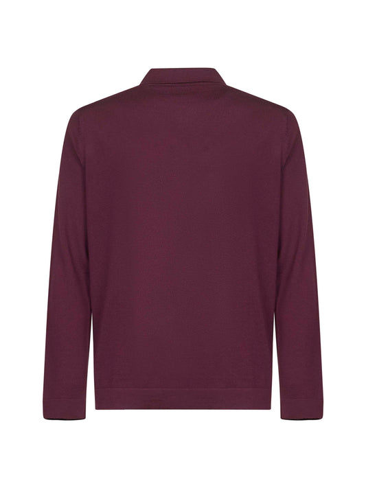 Burgundy virgin wool knit shirt