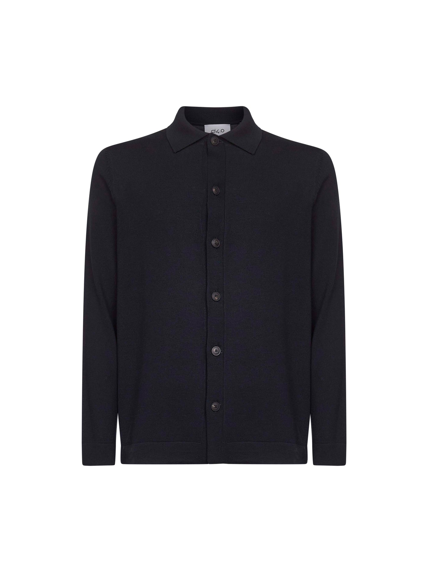 Blue virgin wool knit shirt