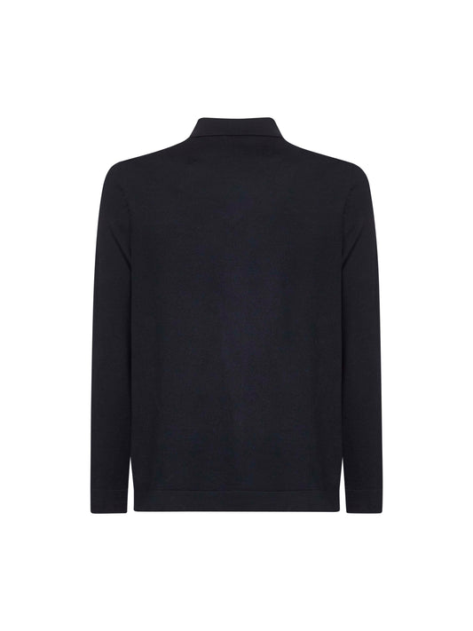 Blue virgin wool knit shirt