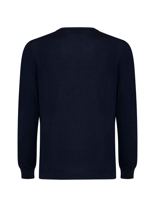 Blue merino wool Athleisure crewneck