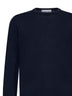 Blue merino wool Athleisure crewneck