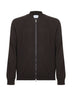 Cardigan stile bomber in lana vergine marrone