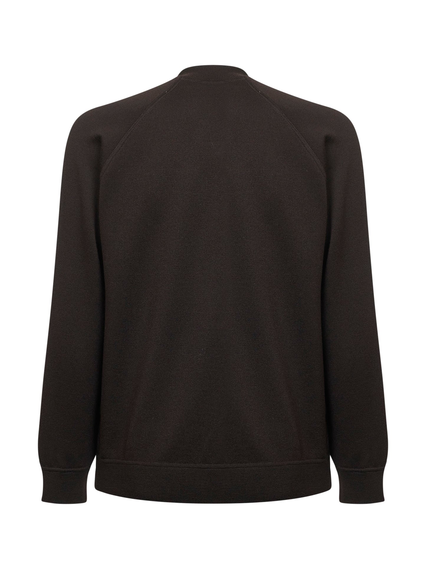 Cardigan stile bomber in lana vergine marrone
