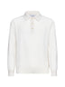 Ivory English rib knit polo shirt