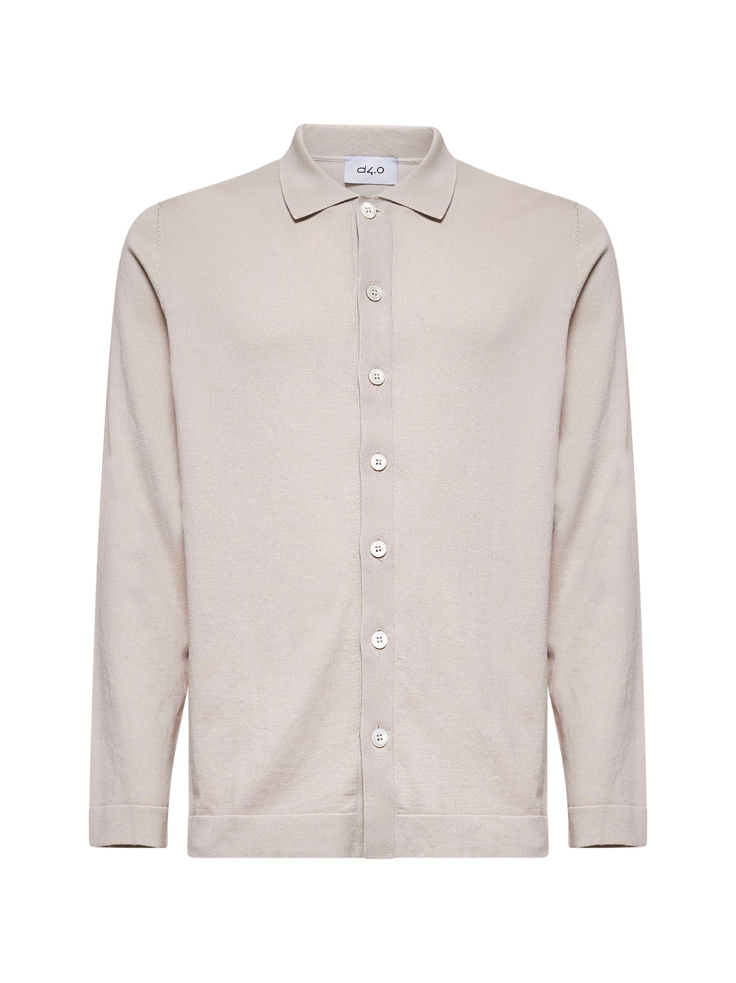 Beige cotton knit shirt