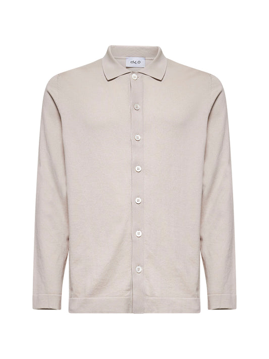 Beige cotton knit shirt