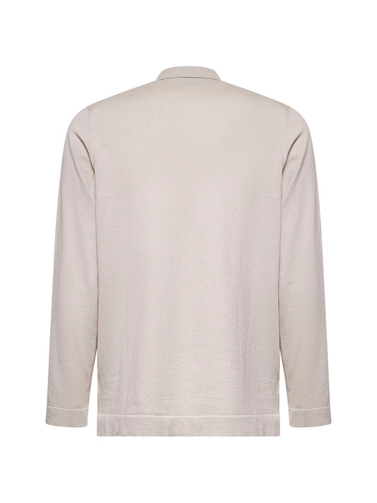 Beige cotton knit shirt