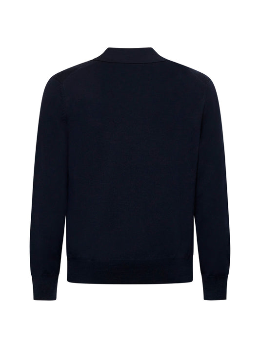 Black knit Skipper Athleisure polo shirt